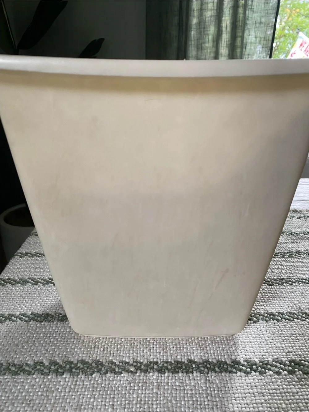 Vintage MCM Rubbermaid Bathroom Wastebasket Almond / Beige Color